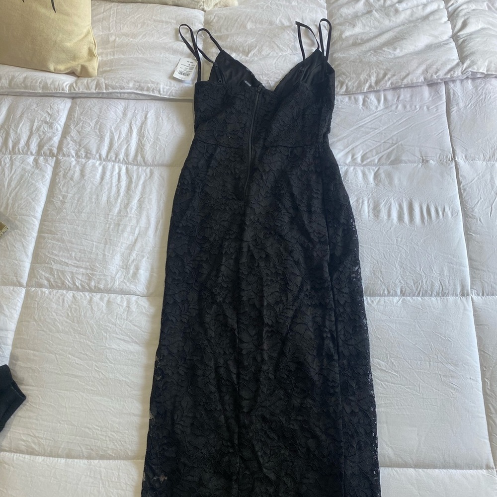 Lace Black Midi Dress